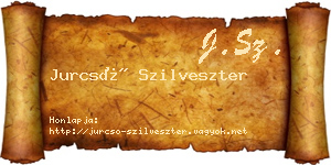 Jurcsó Szilveszter névjegykártya